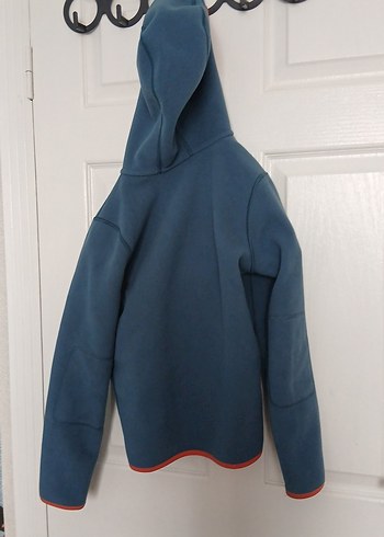 Kapüşonlu Erkek Çocuk Mavi Fermuarlı Ceket - Görsel 4