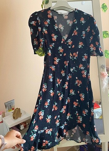 xs Beden çeşitli Renk Zara çiçekli mini elbise
