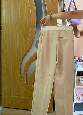 Diğer Kemer detaylı kumaş palazzo pantalon