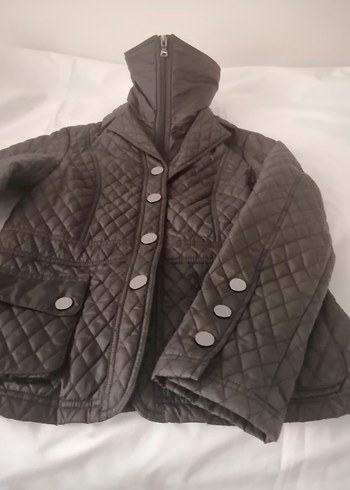 Düğmeli ve fermuarlı  kahverengi kadın mont  m beden - Görsel 2