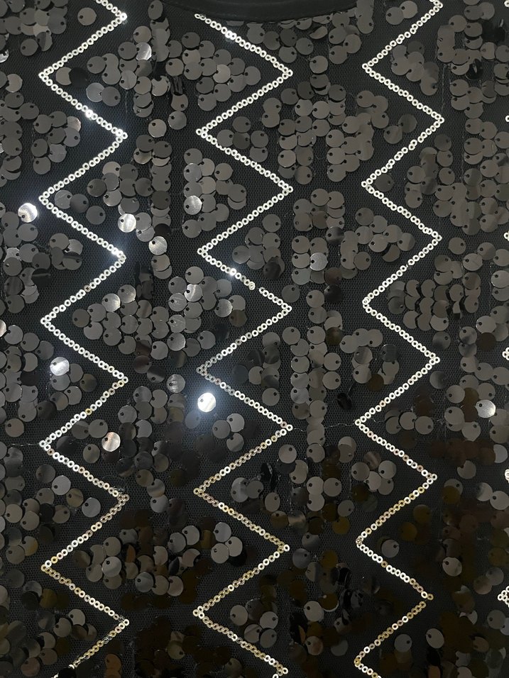 Siyah Payetli Yılan Desenli  sabra marka elbise - Görsel 3