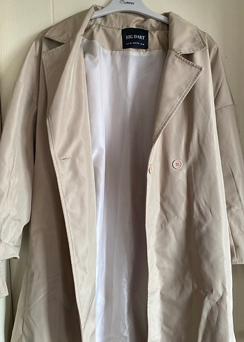 Bej Düğmeli Kadın Trençkot - Görsel 4