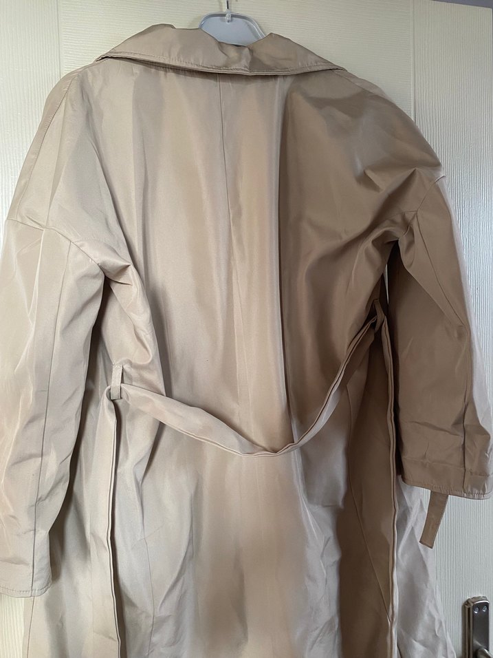 Bej Düğmeli Kadın Trençkot - Görsel 5