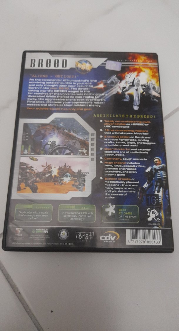 ORİJİNAL VİNTAGE RETRO BİLGİSAYAR PC BREED OYUNU..CDV - Görsel 3