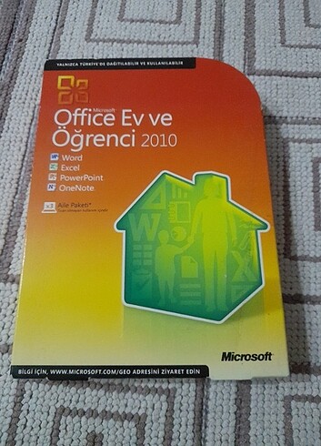 Orijinal Microsoft OFFİCE EV ve ÖĞRENCİ 2010..2 El DVD temiz sor