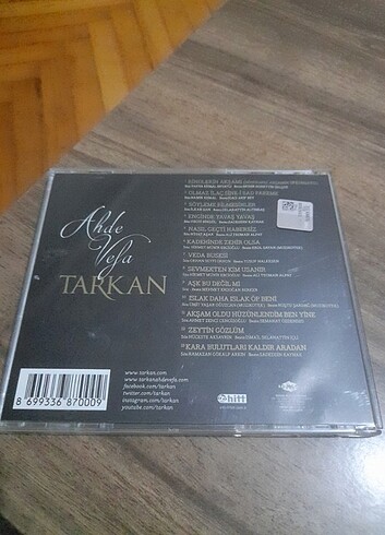  Beden Renk TARKAN AHDE VEFA ALBÜMÜ MÜZİK CD'Sİ..2.El çok temiz kullanılmışt