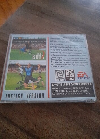  Beden Renk Retro ORİJİNAL Pc EA SPORTS FİFA 2000 OYUNU..ENGLİSH VERSİYON..M