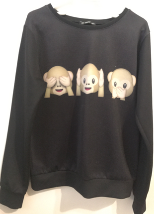 Maymun Emojili Sweatshirt