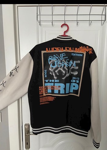 Düğmeli Siyah Baskılı Streetwear unisex Ceket - Görsel 3