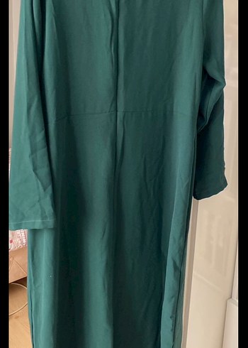 Turkuaz V Yakalı Uzun Kollu Abiye Elbise - Görsel 3