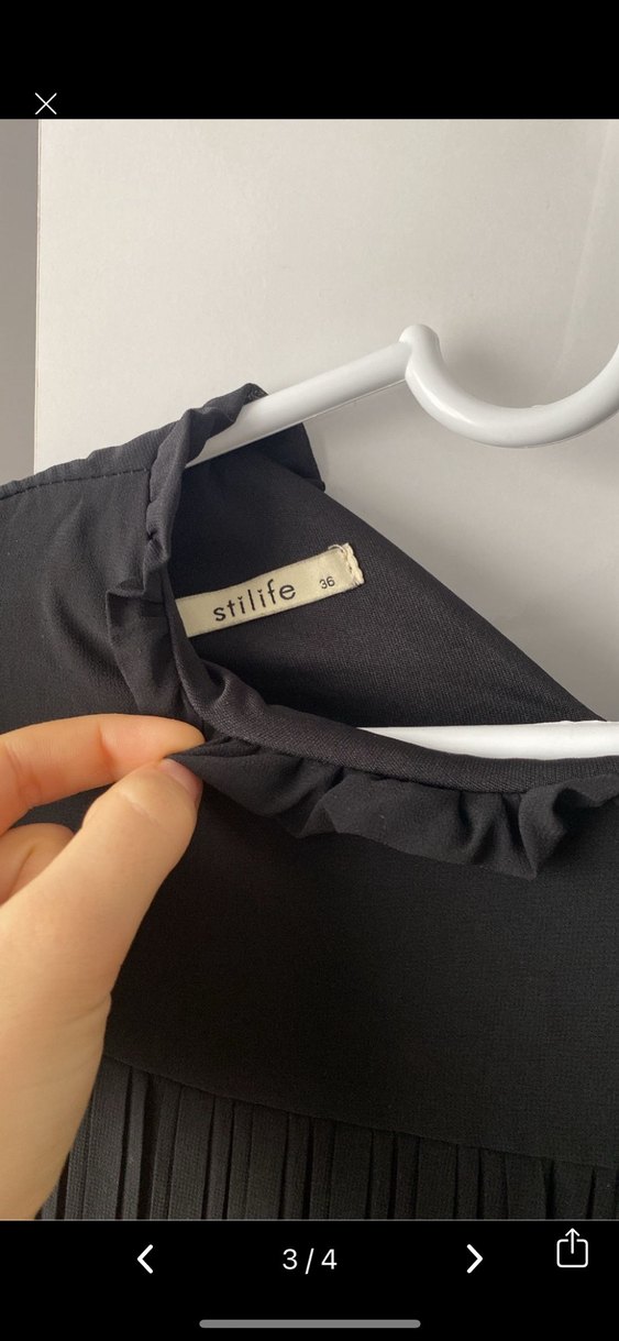 Uzun Siyah Piliseli Gotik Elbise - Görsel 3