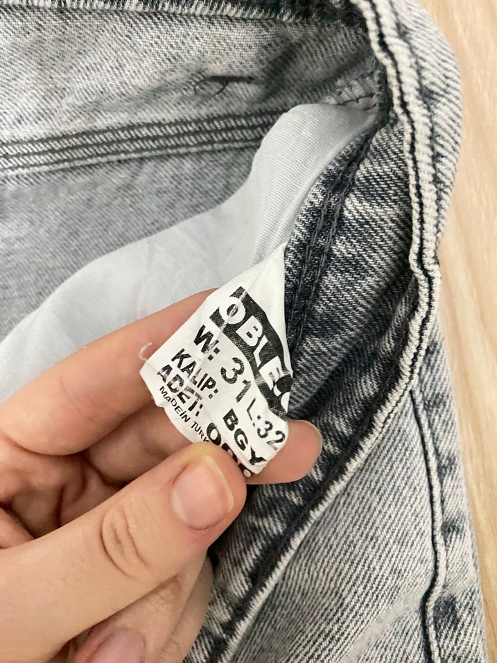 Gri erkek kot bol pantolon - Görsel 2