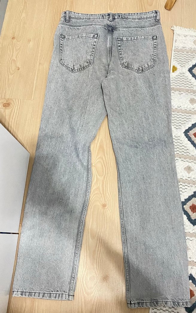 Gri erkek kot bol pantolon - Görsel 5