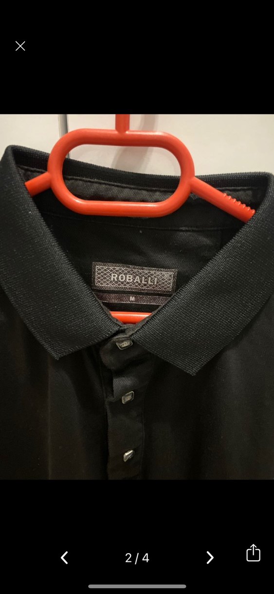 Düğmeli Siyah Erkek Polo Tişört - Görsel 2