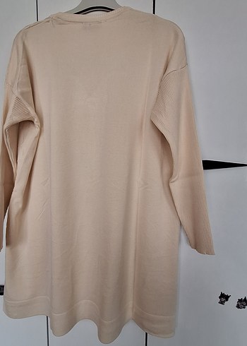 Bej Uzun Kollu Keten merserize tunik - Görsel 6