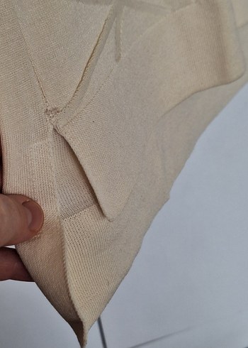 Bej Uzun Kollu Keten merserize tunik - Görsel 4