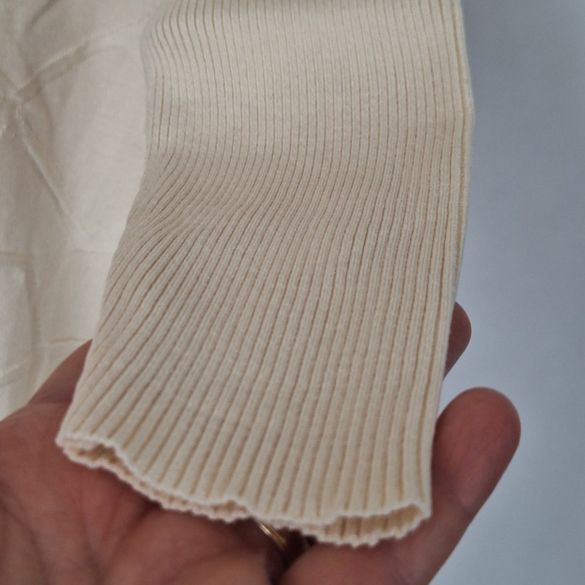 Bej Uzun Kollu Keten merserize tunik - Görsel 3