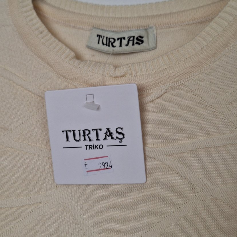 Bej Uzun Kollu Keten merserize tunik - Görsel 2