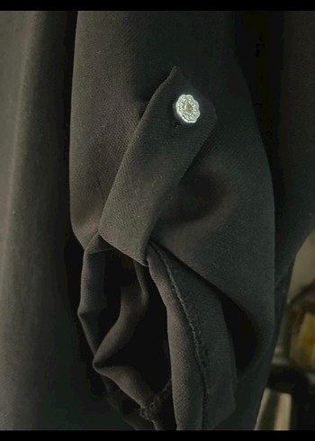 Siyah Uzun Kollu Kadın Gömlek - Görsel 7