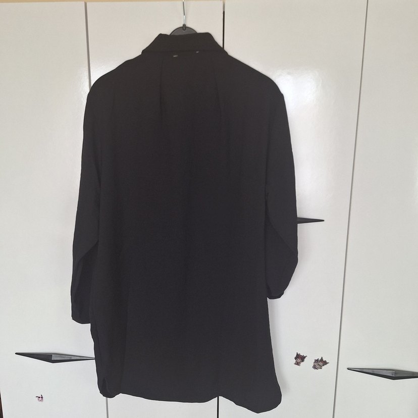 Siyah Uzun Kollu Kadın Gömlek - Görsel 5