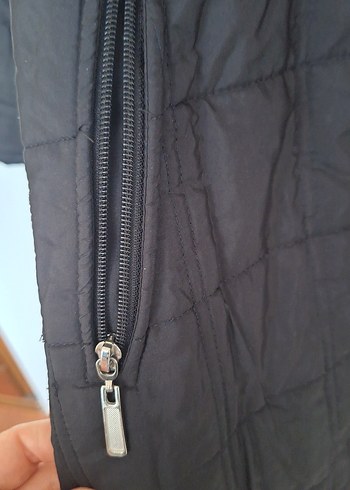 Düğmeli Siyah Kadın Uzun Kışlık Mont - Görsel 4