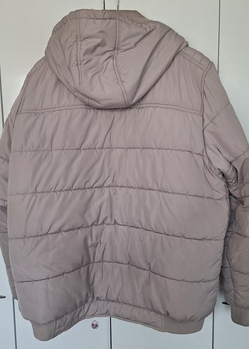 Bej Kapüşonlu Erkek Mont - Görsel 5