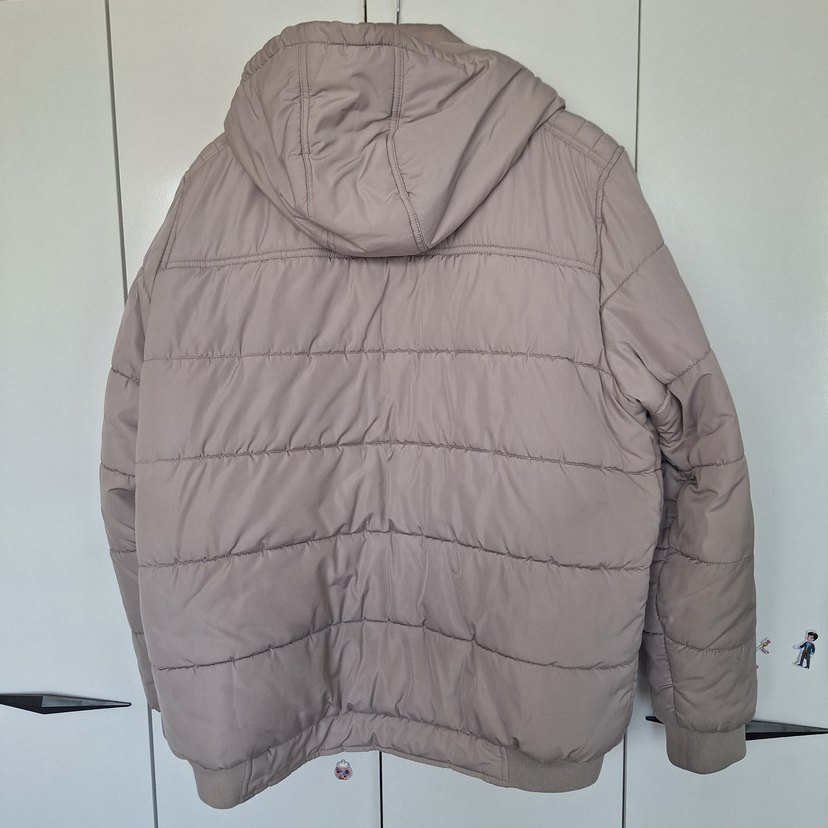 Bej Kapüşonlu Erkek Mont - Görsel 5