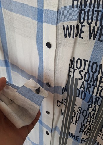 Uzun Kollu, Düğmeli Pamuklu Kadın Gömlek - Görsel 5