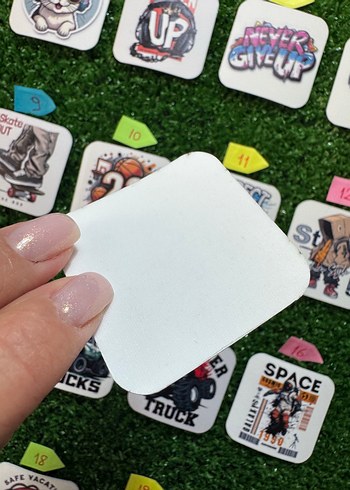 Ütü ile yapışan yüksek baskı etiketler 4,5x4,5 cm - Görsel 8