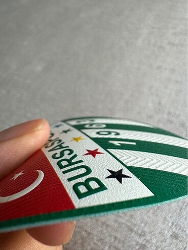  Beden beyaz Renk 4 adet bursaspor kabartma arma