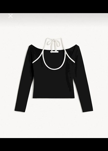 Siyah Kadın Pamuklu Wrap Üst - Görsel 2