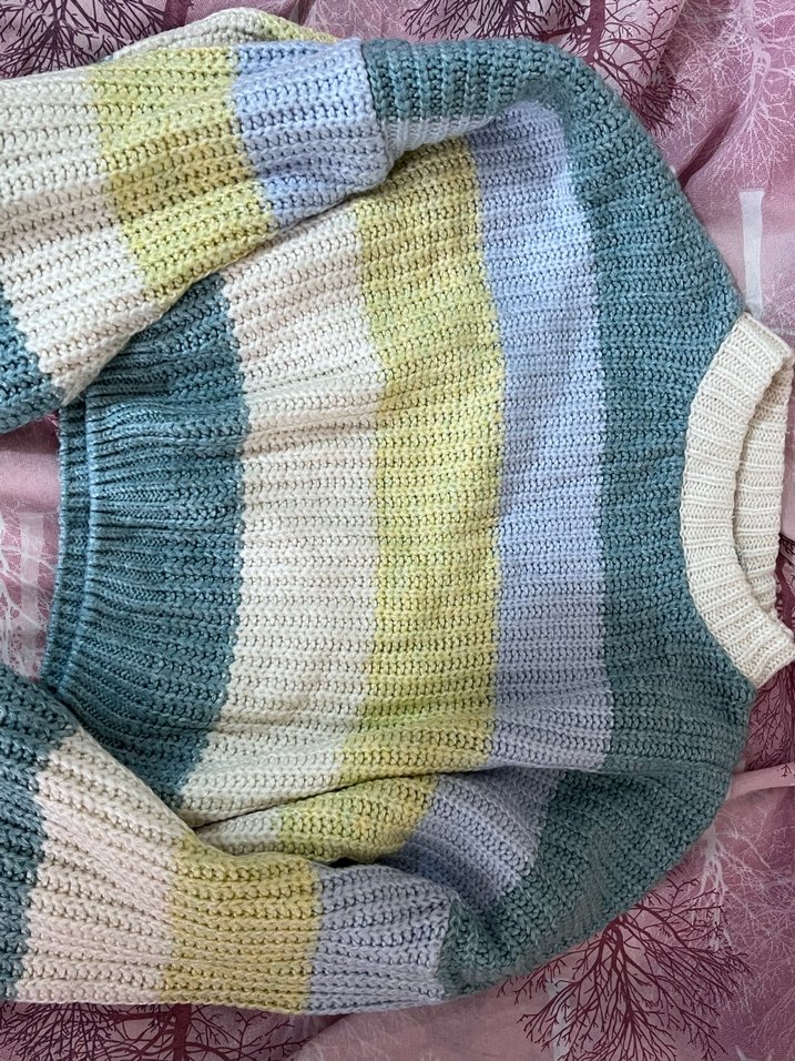 Renkli Pastel Örgü Kadın Kazak - Görsel 2