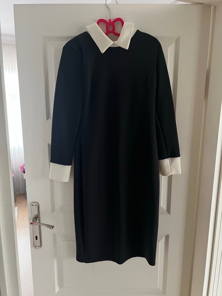 Uzun Kollu Siyah elbise - Görsel 2