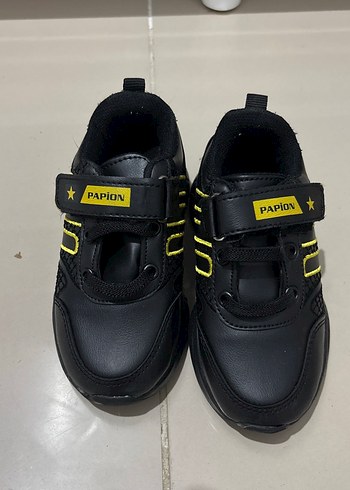 Papion Siyah Sarı Erkek Çocuk Spor Ayakkabı
