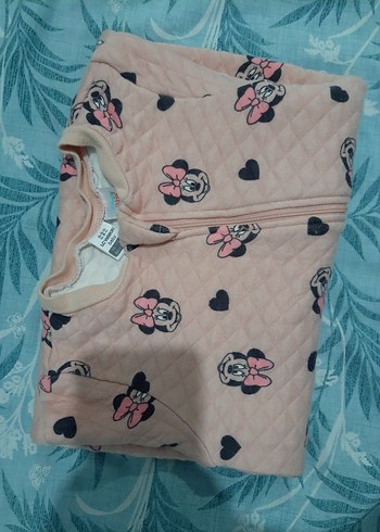LC Waikiki Fermuarlı Pembe Baskılı Kız Bebek Tulumu