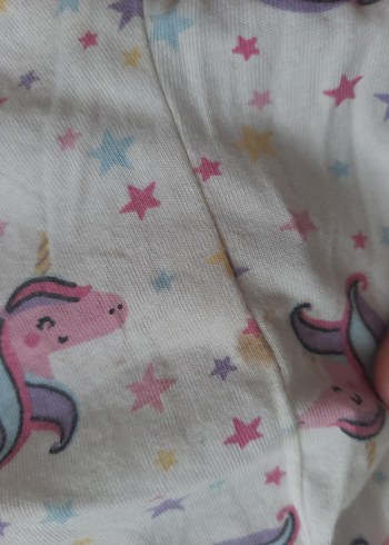 18-24 Ay Beden çeşitli Renk Kız Çocuk Unicorn Baskılı Pamuklu Pijama Takımı