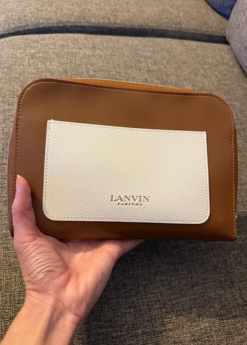 Lanvin Bej Deri Kadın portföy seyahat çantası
 - Görsel 4