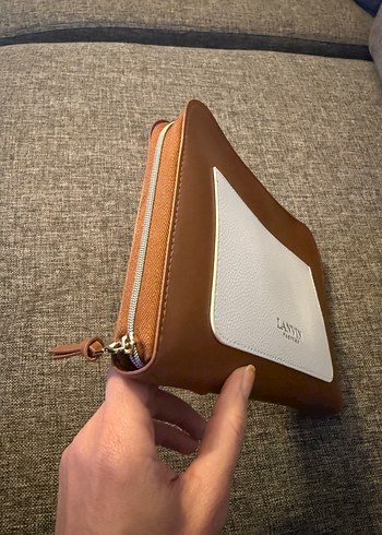 Lanvin Bej Deri Kadın portföy seyahat çantası
 - Görsel 2