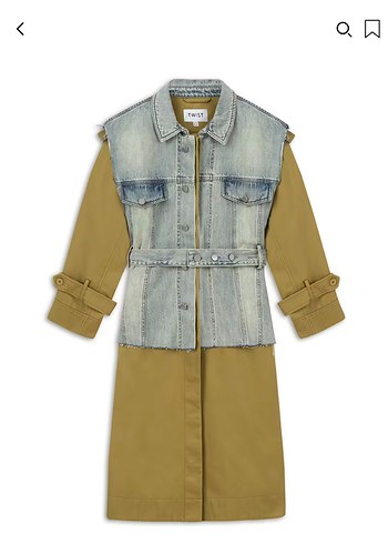 Kadın twist Kot Yelekli Trençkot - Görsel 3