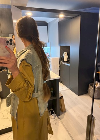 Kadın twist Kot Yelekli Trençkot - Görsel 6