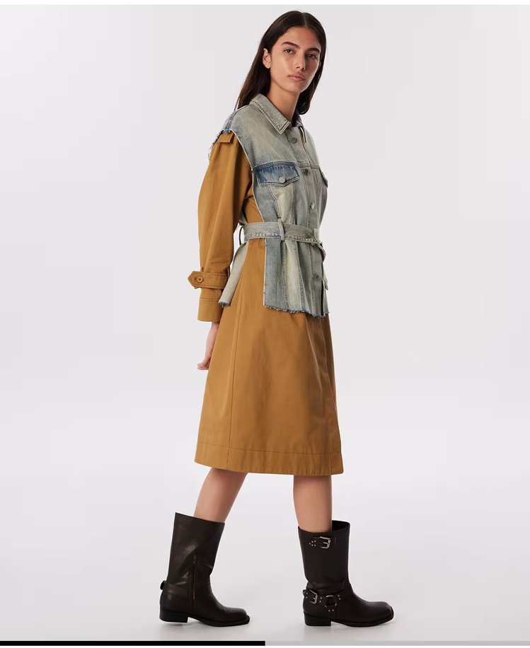 Kadın twist Kot Yelekli Trençkot - Görsel 2