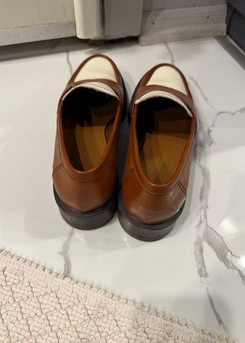 Kahverengi Deri Kadın Loafer Stradivarius - Görsel 5
