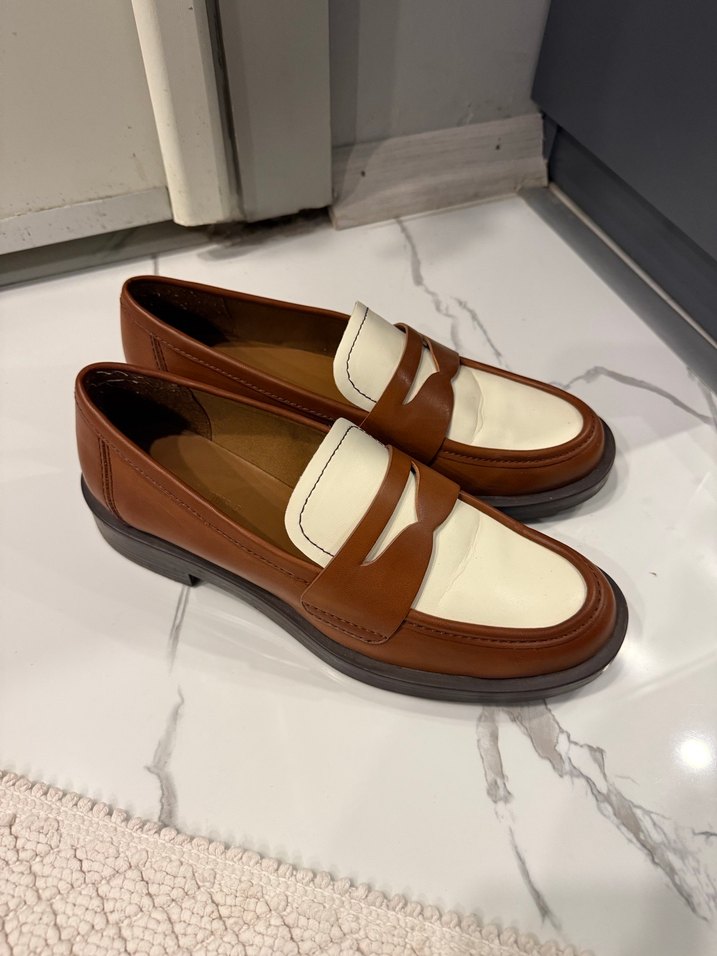 Kahverengi Deri Kadın Loafer Stradivarius - Görsel 3