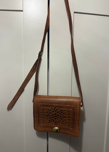 Kahverengi gerçek Deri Kadın Çapraz Çanta - Görsel 2