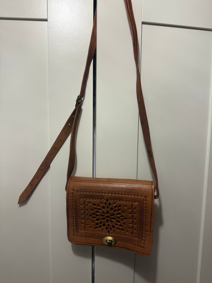 Kahverengi gerçek Deri Kadın Çapraz Çanta - Görsel 2