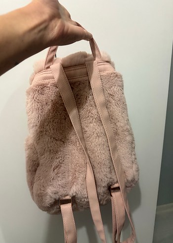 Pembe Peluş Sırt Çantası - Görsel 4