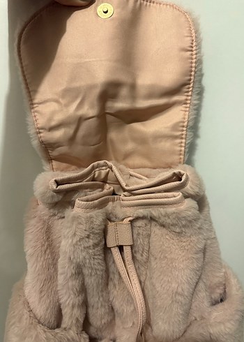 Pembe Peluş Sırt Çantası - Görsel 5