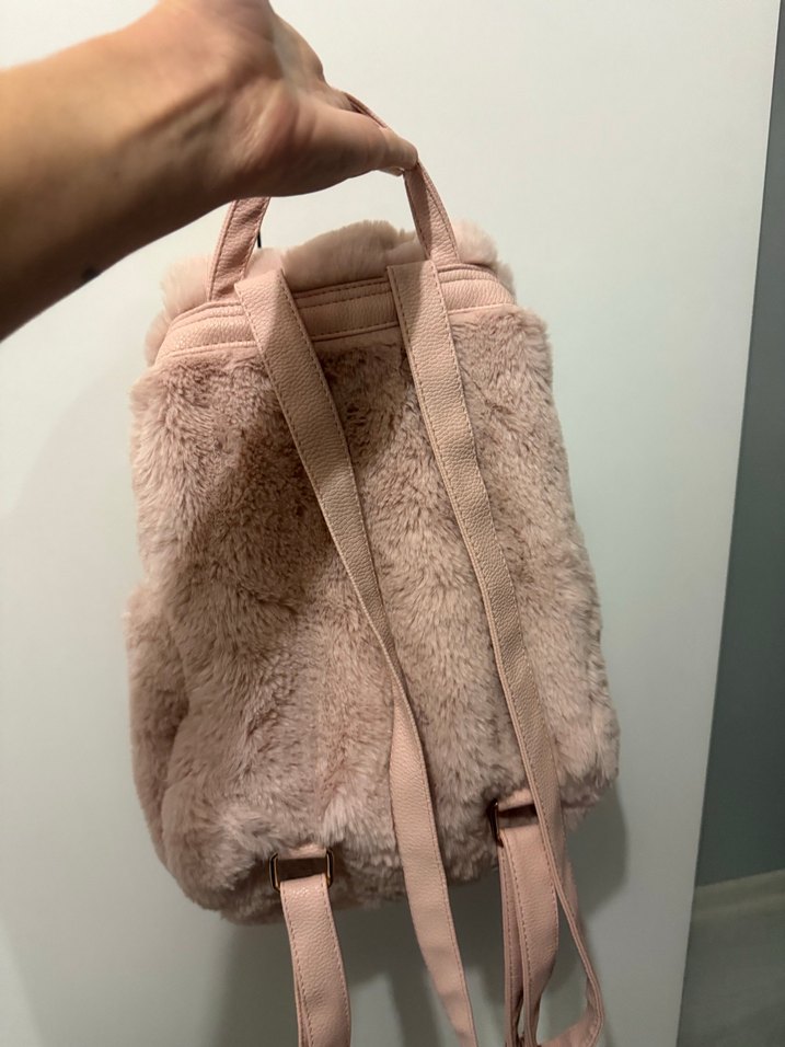 Pembe Peluş Sırt Çantası - Görsel 4