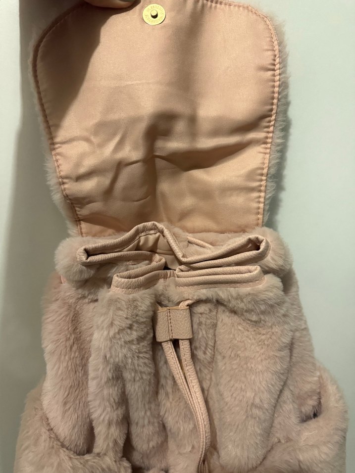 Pembe Peluş Sırt Çantası - Görsel 5