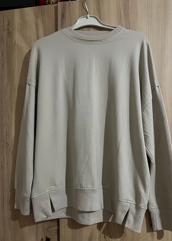 Bej Kadın Uzun Kollu Salaş Sweatshirt - Görsel 2